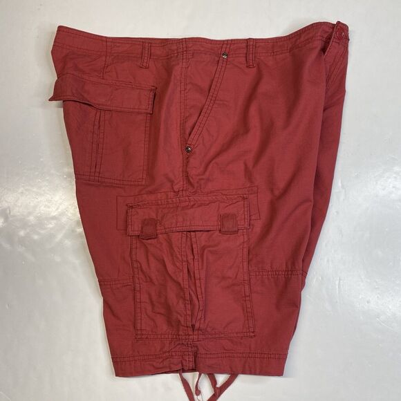 Vintage Ocean Pacific OP Cargo Shorts Mens 40 Red Ripstop Cotton Long Baggy - Picture 11 of 12
